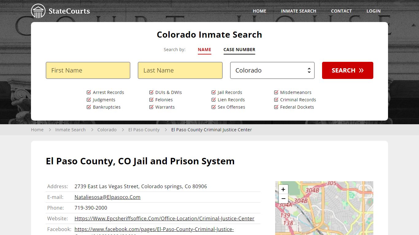 El Paso County Criminal Justice Center Inmate Records Search, Colorado ...